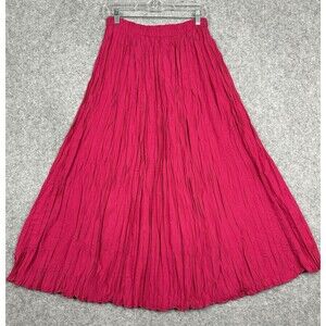 Sequel by Sharon Anthony Maxi Broom Skirt Womens L Pink Prairie Western Boho VTG